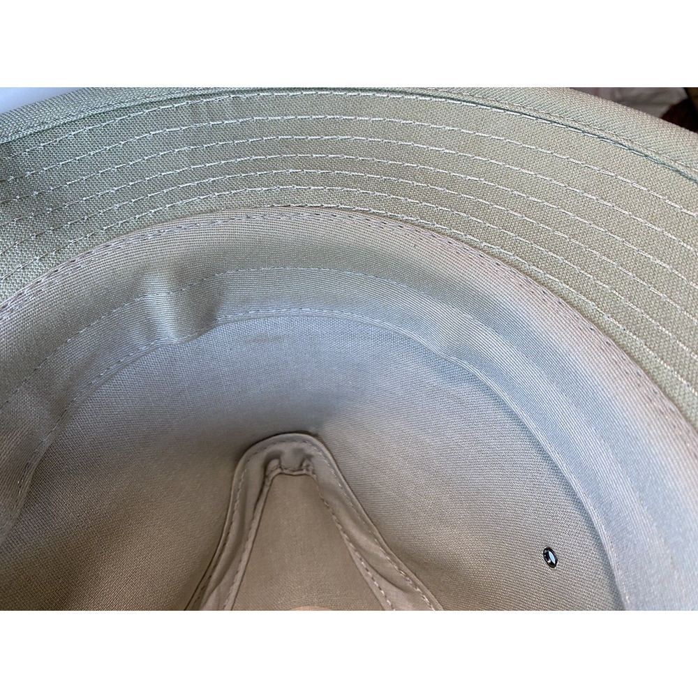 Vintage Original Panama Jack Canvas Safari Hat Mens Large Khaki Vented Fedora - Picture 8 of 12